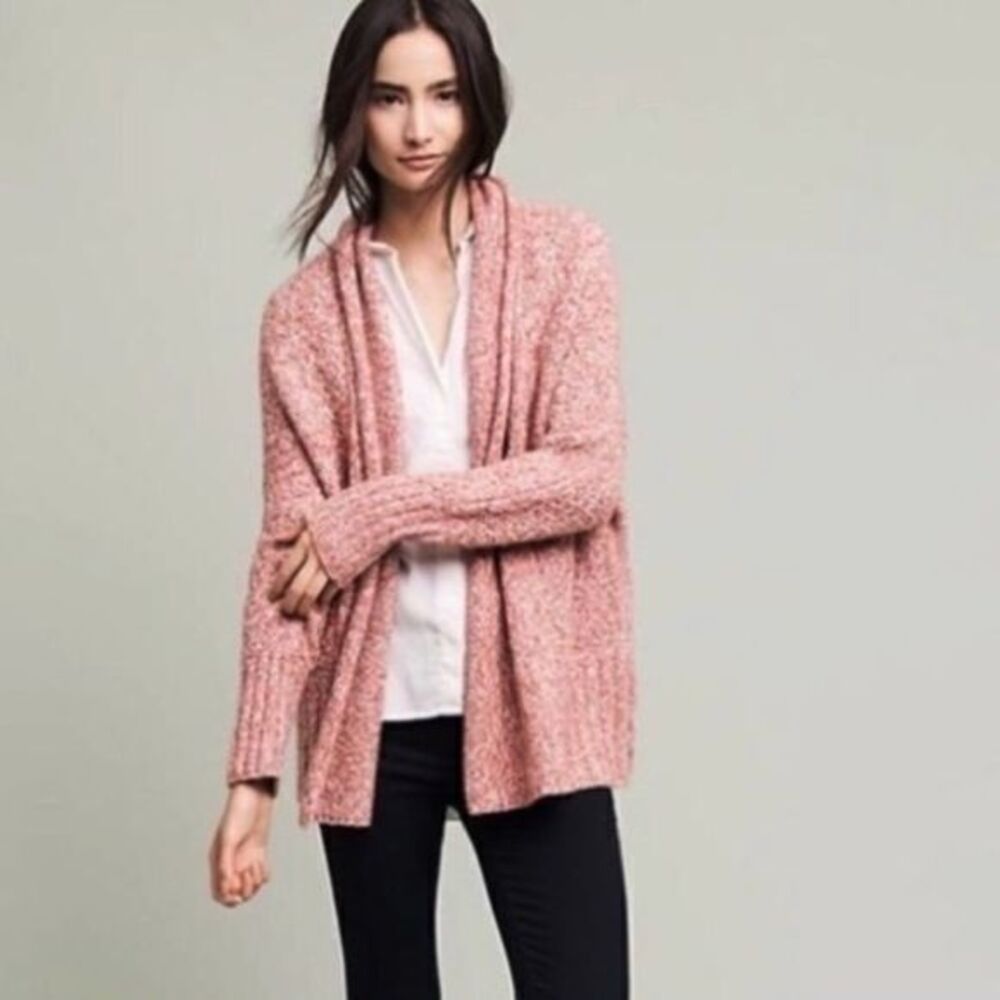 Anthro | Angel of the north pink cardigan sweater